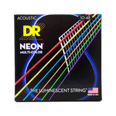 DR Strings NMCA-10 Hi-Def Neon Multi-Color K3 Coated Acoustic Guitar Strings, Extra Light, 10-48