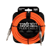 Ernie Ball 20FT Flex Straight to Straight Instrument Cable, Orange