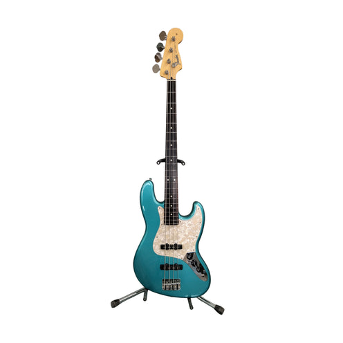 Fender FSR MIJ Hybrid II Jazz Bass Guitar, RW FB, Teal Green Metallic