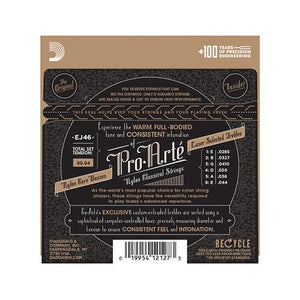 D'Addario EJ46 Pro-Arte Nylon Classical Guitar Strings, Hard Tension