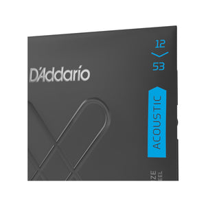 D'Addario XTABR1253 XT 80/20 Acoustic Guitar Strings, Light, 12-53