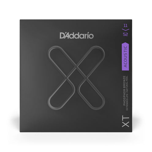 D'Addario XTAPB1152 XT Phosphor Bronze Acoustic Guitar Strings, Custom Light, 11-52