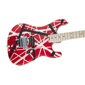 EVH Striped Series 5150 Electric Guitar, Maple FB, Red Black White Stripes