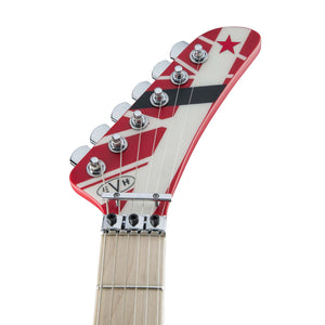 EVH Striped Series 5150 Electric Guitar, Maple FB, Red Black White Stripes