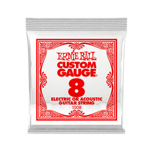 Ernie Ball .008 Plain Steel Electric or Acoustic Guitar Single String