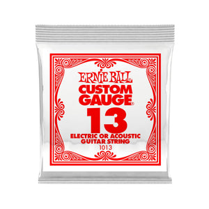 Ernie Ball .013 Plain Steel Electric or Acoustic Guitar Single String