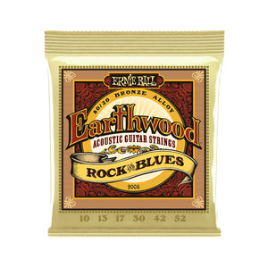 Ernie Ball Earthwood Rock and Blues w/Plain G 80/20 Bronze Acoustic Guitar Strings, 10-52