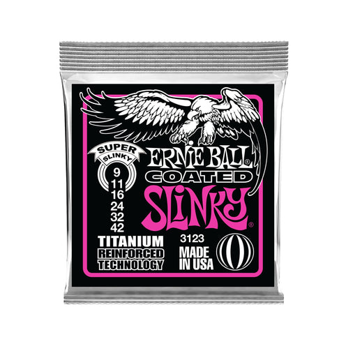 Ernie Ball Super Slinky Titanium RPS Coated Electric Guitar Strings, 9-42