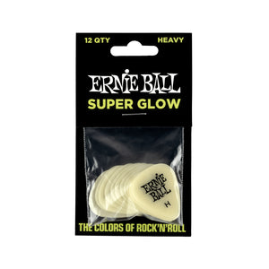 Ernie Ball Super Glow Cellulose Guitar Picks, Heavy, 12-Pack