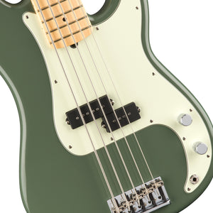 Fender American Professional 5-String Precision Bass Guitar, Maple FB, Antique Olive