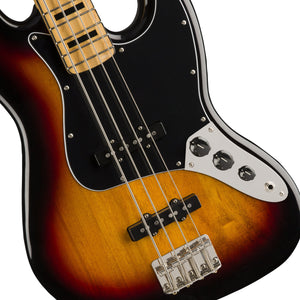 Squier Classic Vibe 70s Jazz Bass Guitar, Maple FB, 3-Tone Sunburst