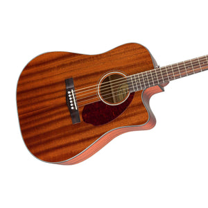 Fender CD-140SCE Dreadnought Acoustic Guitar w/Cutaway & Electronics & Case, All Mahogany