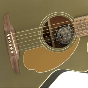 Fender California Newporter Player Medium-Sized Acoustic Guitar, Walnut FB, Olive Satin