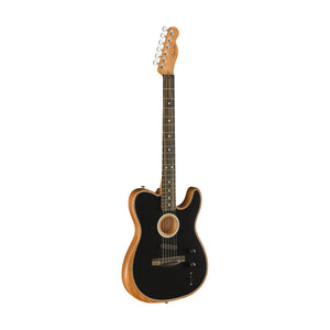 Fender American Acoustasonic Telecaster Guitar w/Bag, Ebony FB, Black