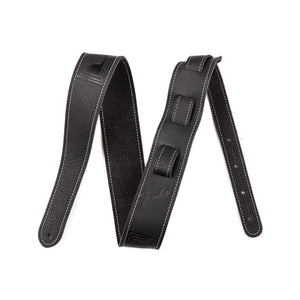 Fender Monogrammed Leather Guitar Strap, Black