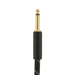 Fender Deluxe Series Angled Instrument Cable. 15ft, Black Tweed