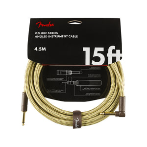 Fender Deluxe Series Angled Instrument Cable. 15ft, Tweed