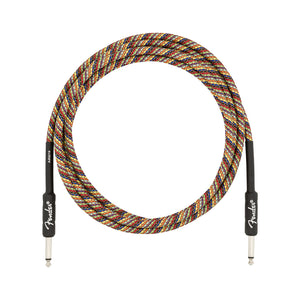 Fender Festival Hemp Straight Instrument Cable, 10ft, Pure Hemp, Rainbow