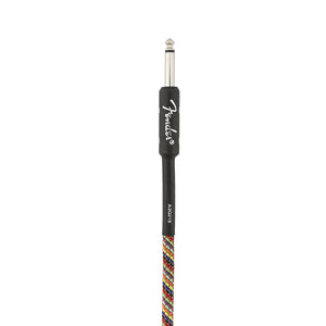 Fender Festival Hemp Straight Instrument Cable, 10ft, Pure Hemp, Rainbow