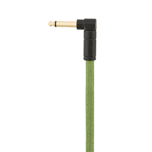 Fender Festival Hemp Angled Instrument Cable, 18.6ft, Pure Hemp, Green