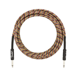 Fender Festival Hemp Straight Instrument Cable, 18.6ft, Pure Hemp, Rainbow