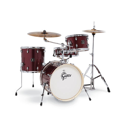 Gretsch GE4S484-RS Energy 4-Piece Street Kit w/Hardware (18inch Bass), No Cymbals, Ruby Red Sparkle