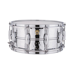 Ludwig LM402K 6.5x14in Supraphonic Chrome-Plated Aluminium Snare Drum, Hammered Shell, Imperial Lugs