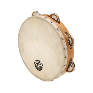 Latin Percussion CP378 CP 8inch Wood Headed Tambourine, Single Row Jingles