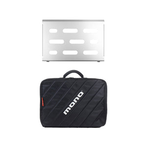 MONO Pedalboard Small, Silver and Club Accessory Case 2.0, Black