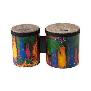 Remo KD-5400-01 5 & 6inch Kids Percussion Bongo Drum, Fabric Rain Forest