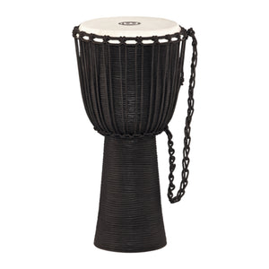 MEINL Percussion HDJ3-L 12inch Rope Tuned Headliner Series Wood Djembe, Black River Series