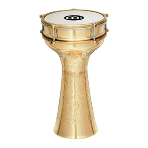 MEINL Percussion HE-214 7 1/2 x 14 3/4inch Copper Darbuka, Brass-Plated, Hand-Hammered