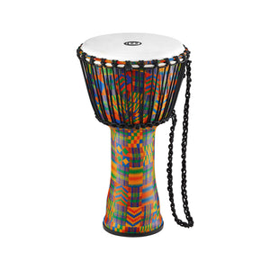 MEINL Percussion PADJ2-M-F 10inch Rope Tuned Travel Series Djembe, Synthetic Head, Kenyan Quilt