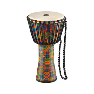 MEINL Percussion PADJ2-M-G 10inch Rope Tuned Travel Series Djembe, Goat Head, Kenyan Quilt