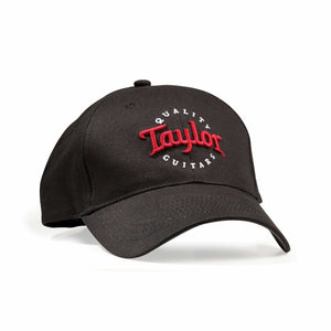 Taylor Black Cap, Red/White Emb, One Size