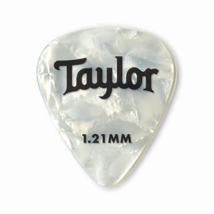 Taylor Celluloid 351 Picks, White Pearl, 1.21mm, 12-Pack