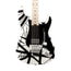 EVH Striped Series Stratocaster Electric Guitar, Maple FB, White w/Black Stripes