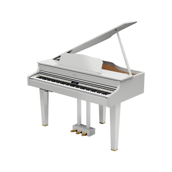 Roland GP607 Digital Grand Piano, Polished White – Swee Lee Singapore