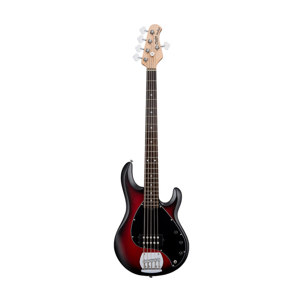 Sterling S.U.B Series RAY5 5-String Electric Bass Guitar, Ruby Red Bur ...